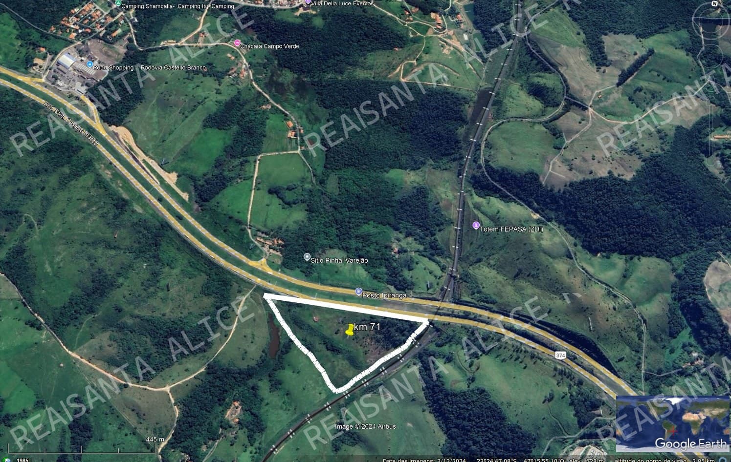 Área de frente Rodovia Castelo Branco de 63.000 m² -